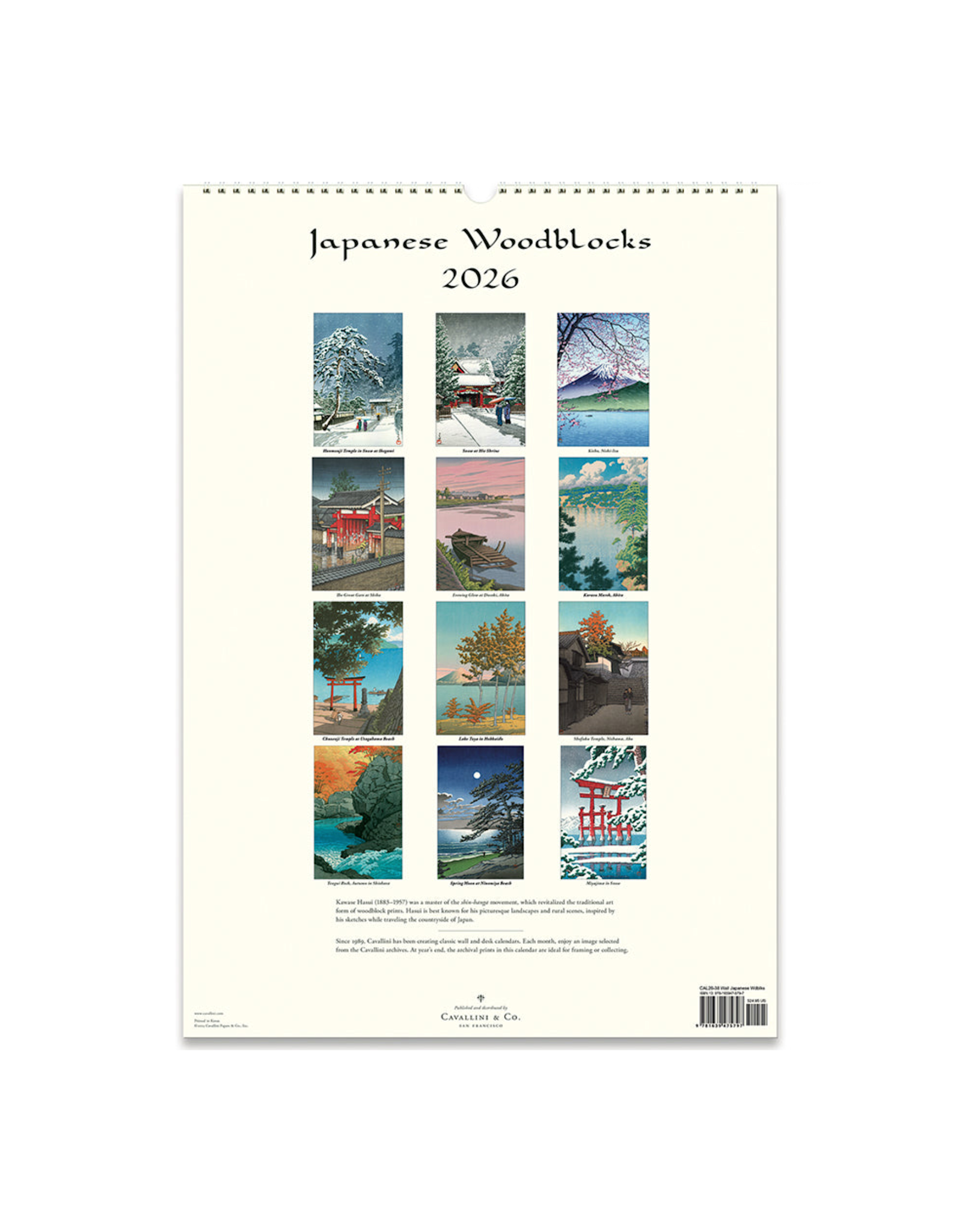 2026 Wall Calendar : Japanese Woodblocks