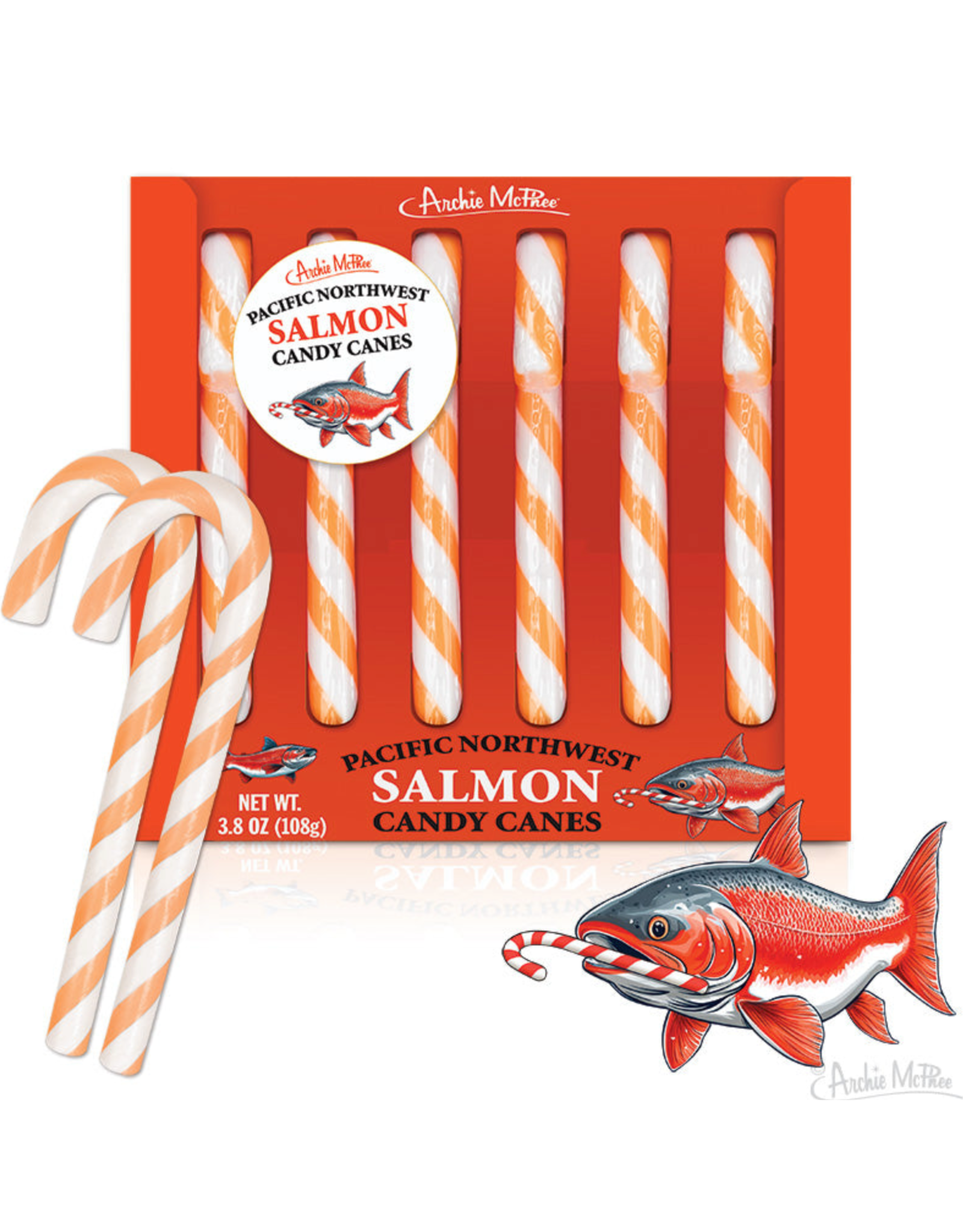 Candy Cane Set of 6 - Salmon