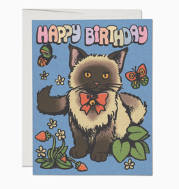Siamese Cat Happy Birthday Greeting Card