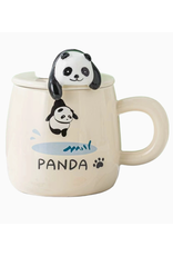 Panda Mug With Lid and Spoon 13oz