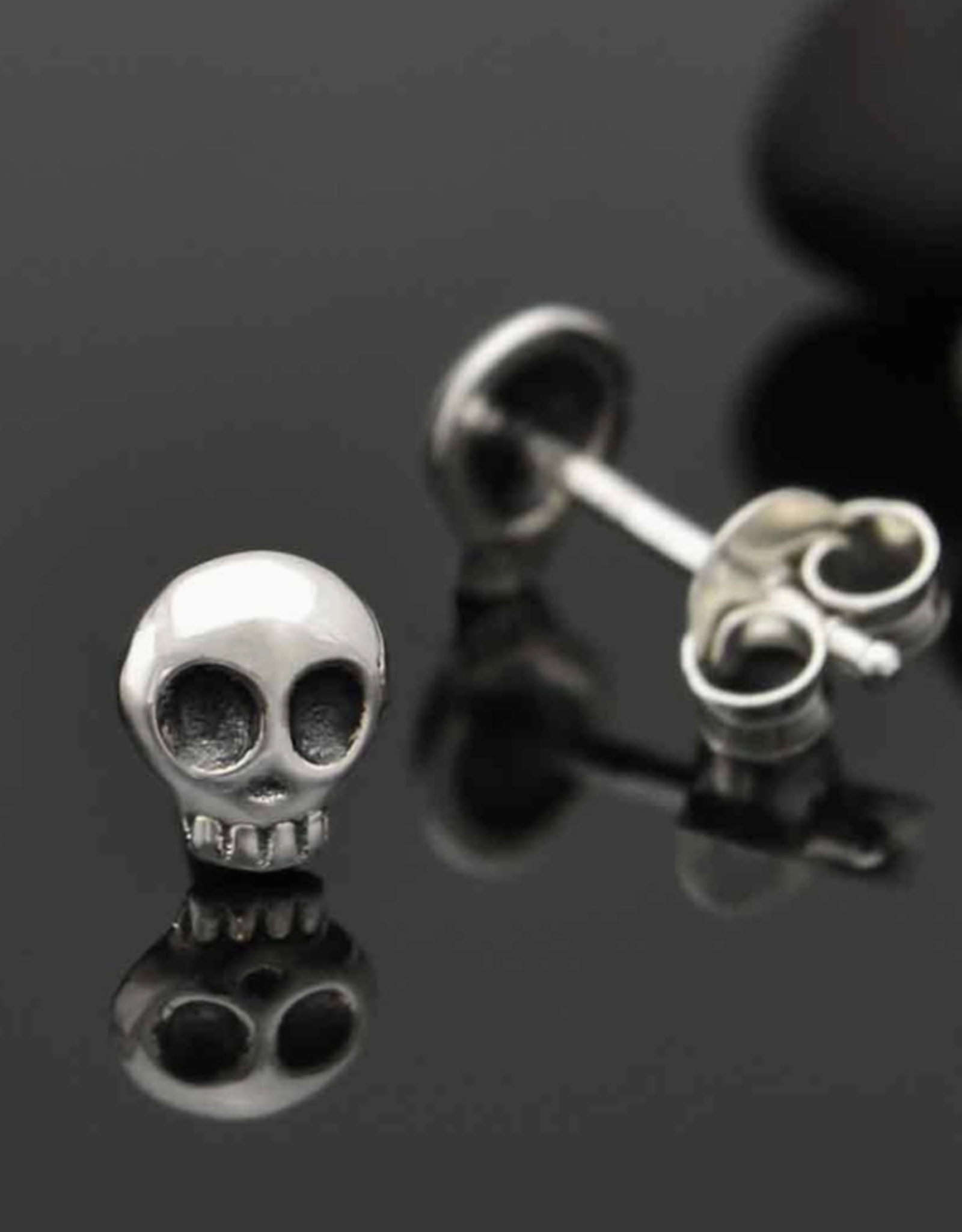 Sterling Silver Mini Skulls Stud Earrings