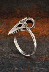 Sterling Silver Raven Skull Ring