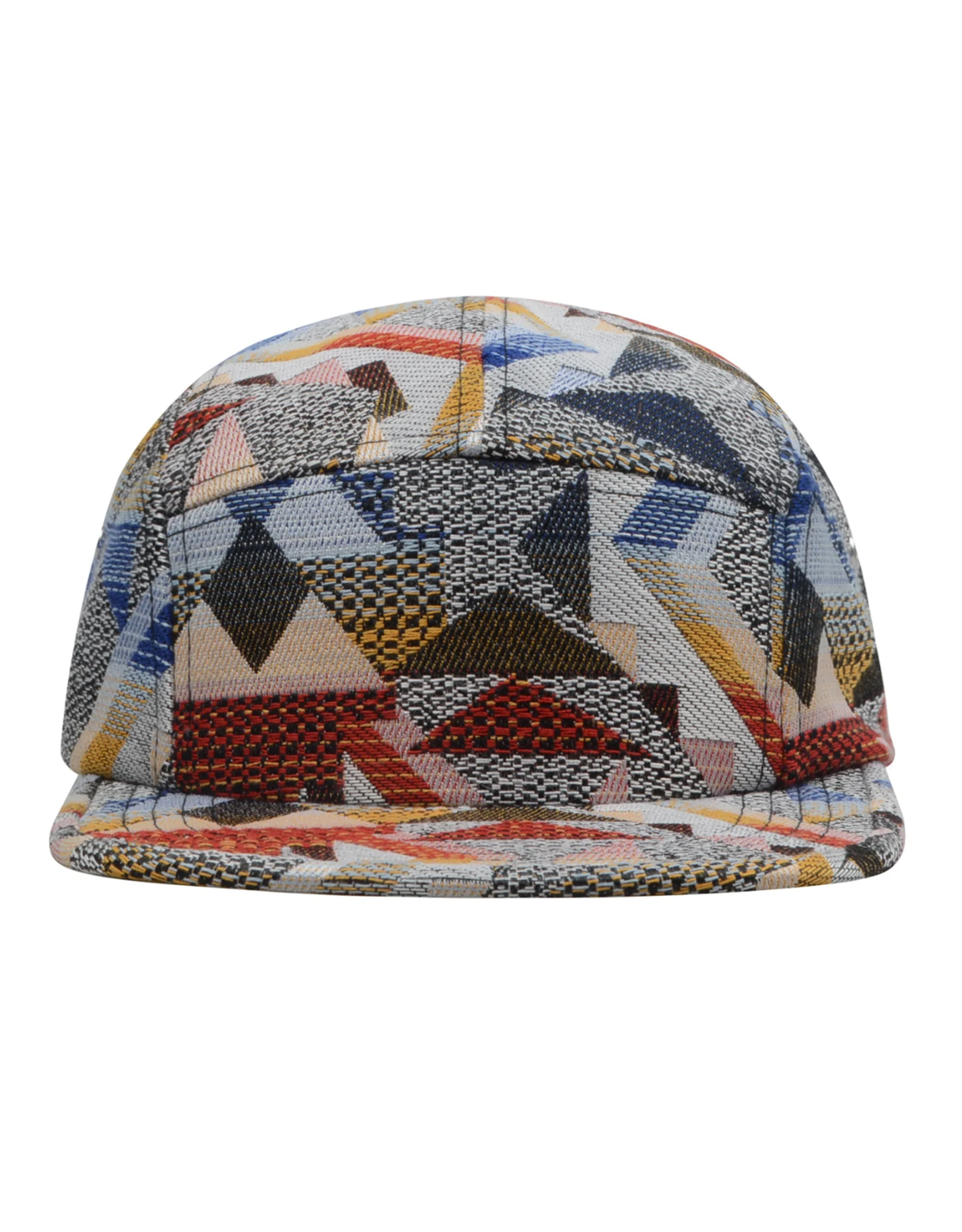 Jacquard 5 Panel Hat - Geo Red Large