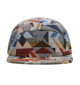 Jacquard 5 Panel Hat - Geo Red Large