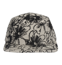 Jacquard 5-Panel Hat - Beige Abstract Flower