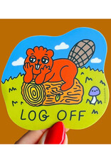 Log Off Beaver Sticker
