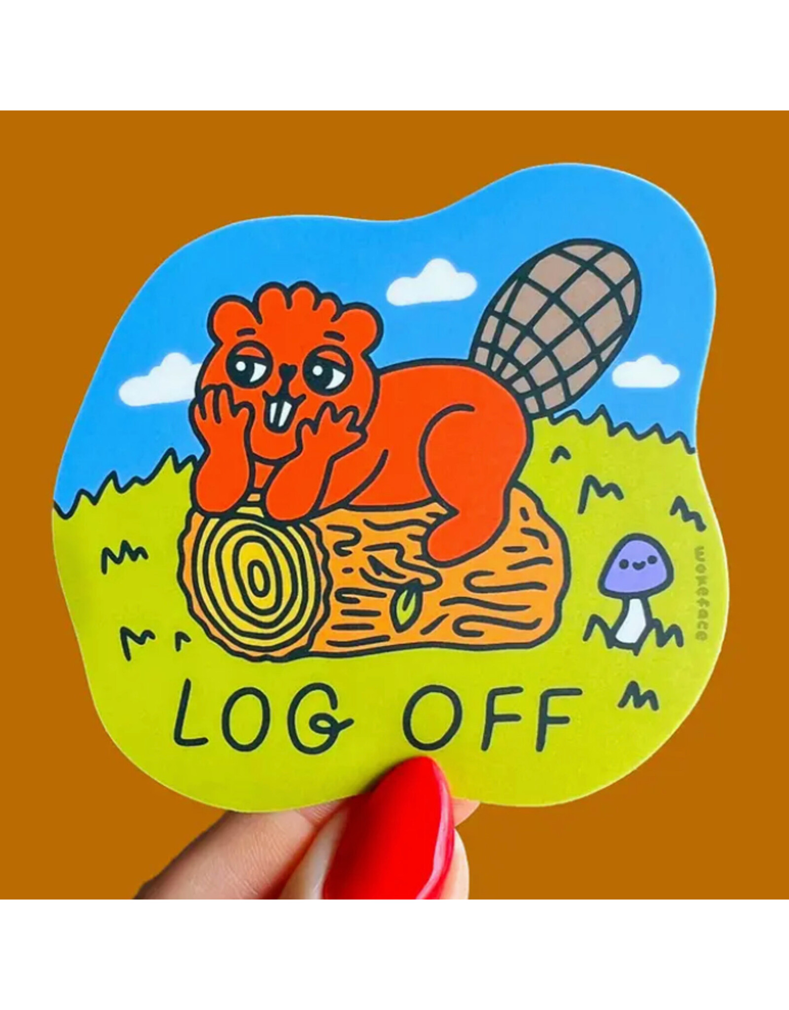 Log Off Beaver Sticker
