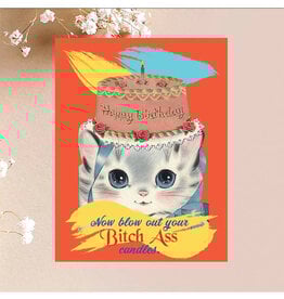 Bitch Ass Candles Kitten Birthday Greeting Card