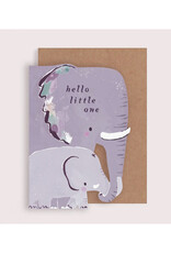 Hello Little One Elephants Cutout Greeting Card