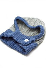 Buttoned Two-Tone Balaclava -  (Blue & Lt. Grey)