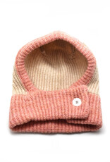 Buttoned Two-Tone Balaclava -  (Pink & Cream)