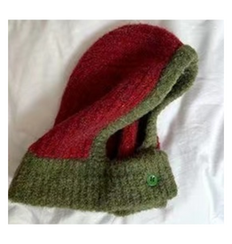 Buttoned Two-Tone Balaclava -  (Red & Green)