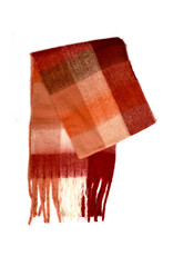 Brushed Checkered Scarf - Orange Combo