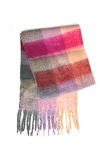 Brushed Checkered Scarf - Pink Combo