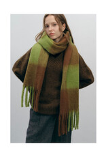 Brushed Buffalo Check Scarf - Brown/Green
