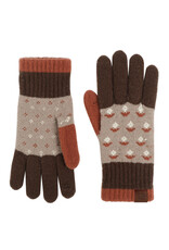Jacquard Touchscreen Gloves - Taupe Trees