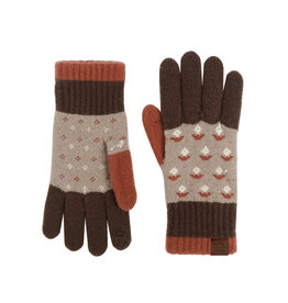 Jacquard Touchscreen Gloves - Taupe Trees