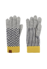 Chevron Jacquard Touchscreen Gloves - Black/White