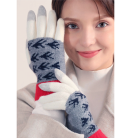 Jacquard Touchscreen Gloves - Navy Swallows