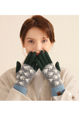 Jacquard Touchscreen Gloves - Swallows (Green/Grey)
