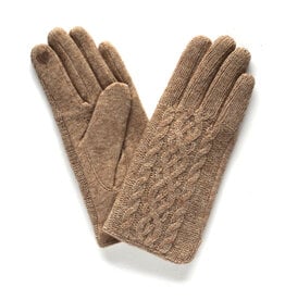 Cable Knit Touchscreen Gloves - Mocha