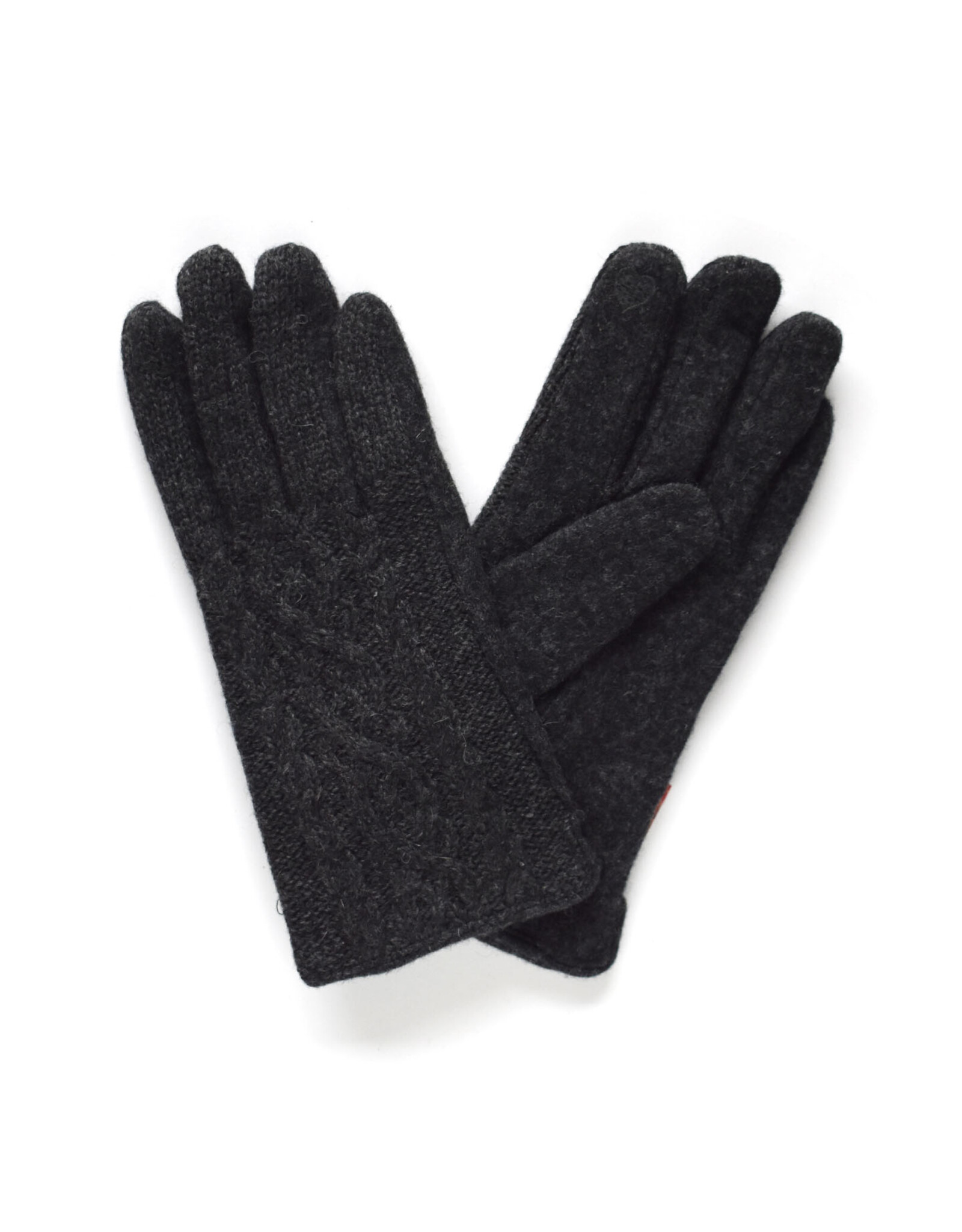 Cable Knit Touchscreen Gloves - Charcoal