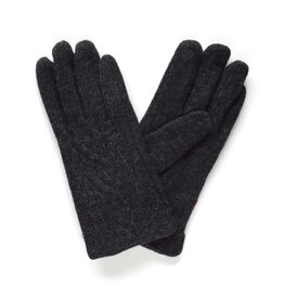 Cable Knit Touchscreen Gloves - Charcoal