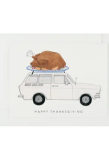 Thanksgiving Turkey Car Greeting Card