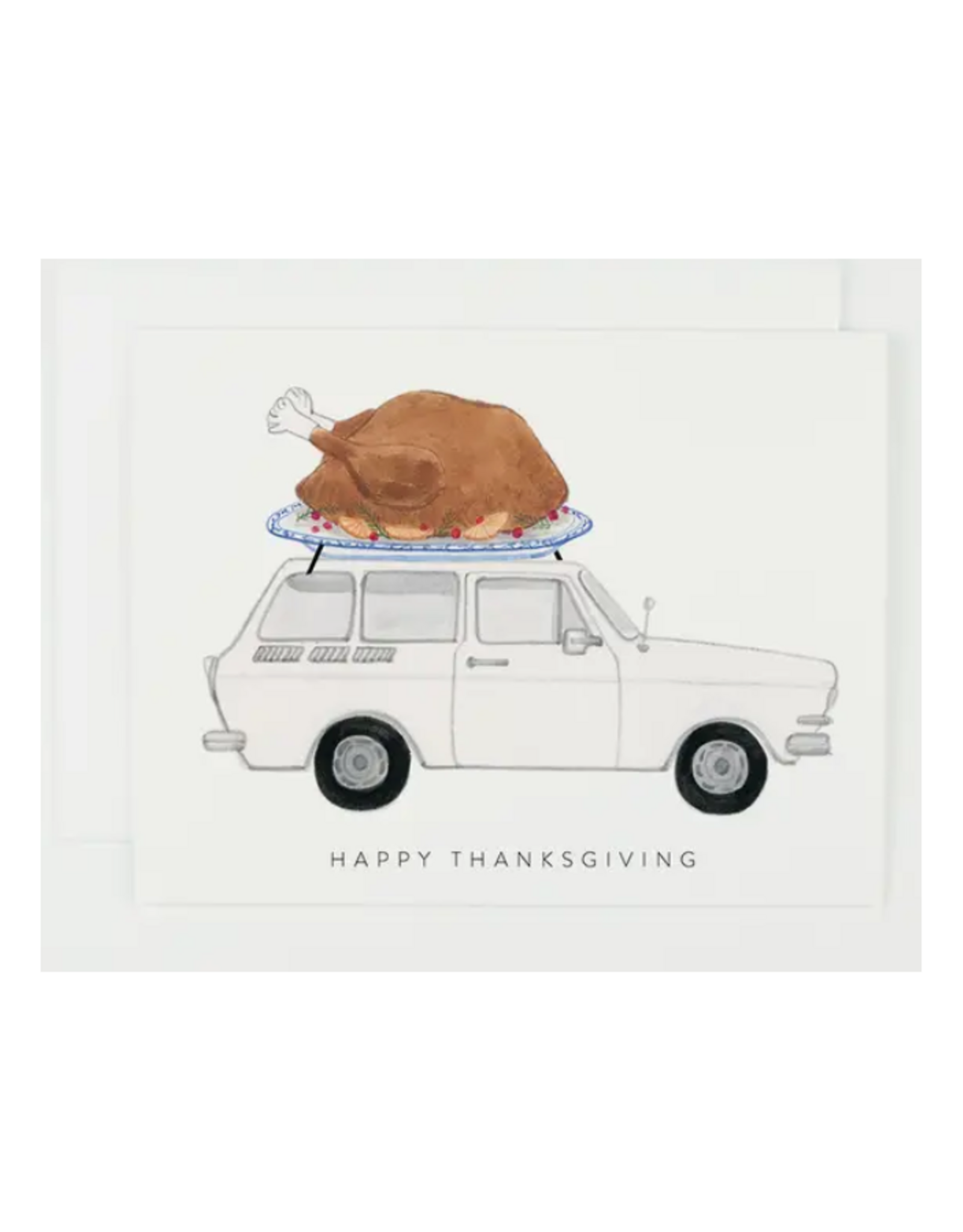 Thanksgiving Turkey Car Greeting Card
