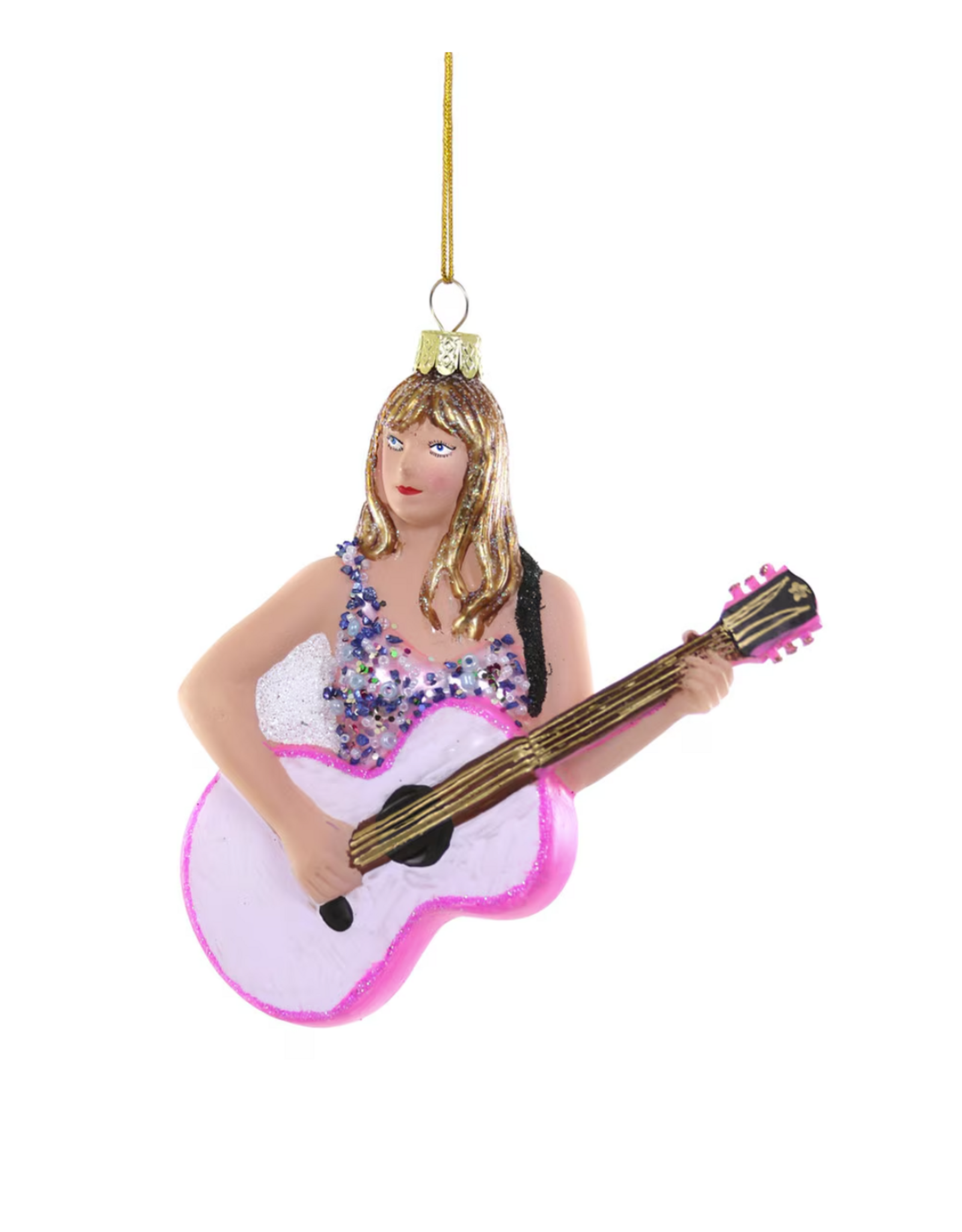 Taylor Swift with Guitar Glass Ornament