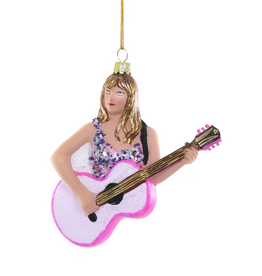 Taylor Swift with Guitar Glass Ornament