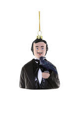 Edgar Allen Poe Glass Ornament