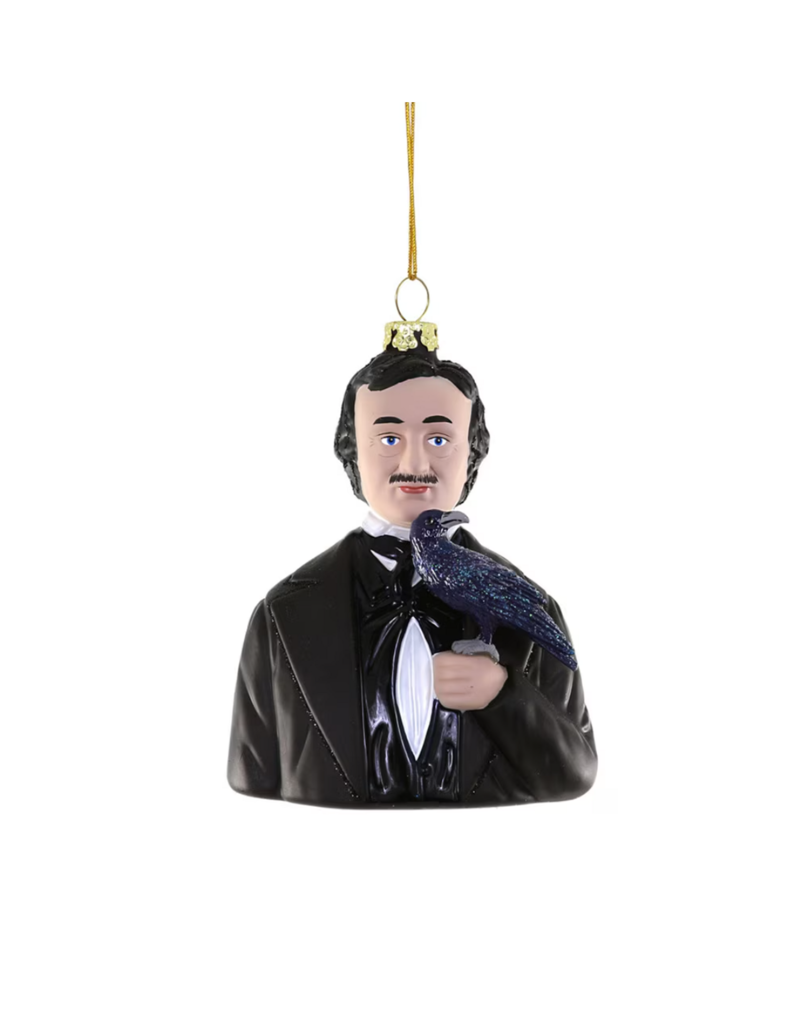 Edgar Allen Poe Glass Ornament