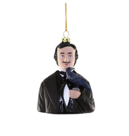 Edgar Allen Poe Glass Ornament