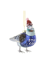 Stay Coo Pigeon Glass Ornament