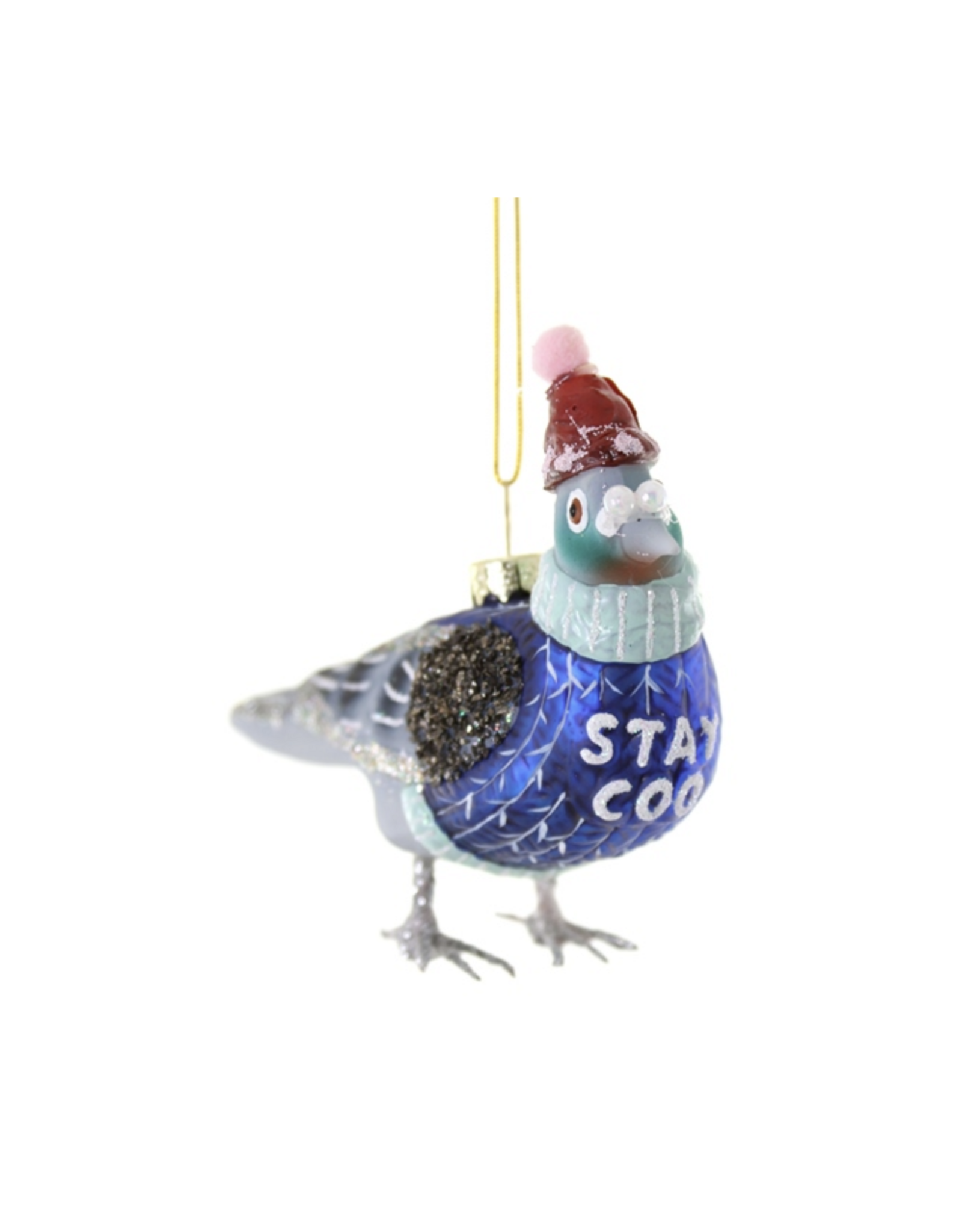 Stay Coo Pigeon Glass Ornament