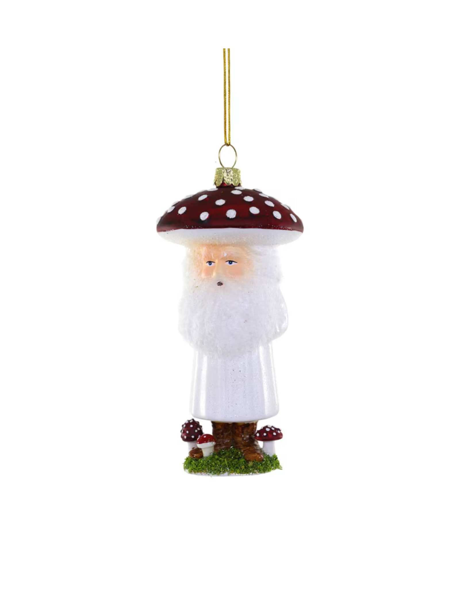 Woodland Dwarf Mushroom Glass Ornament