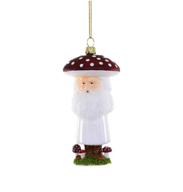 Woodland Dwarf Mushroom Glass Ornament