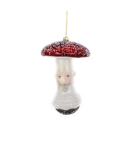 Mushroom Fellow Glass Ornament