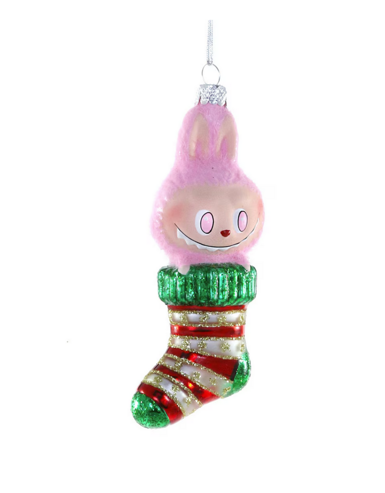 Stocking Labubu Glass Ornament
