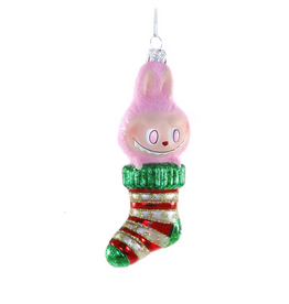 Stocking Labubu Glass Ornament