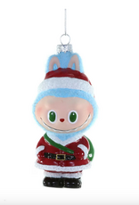 Santa Labubu Glass Ornament