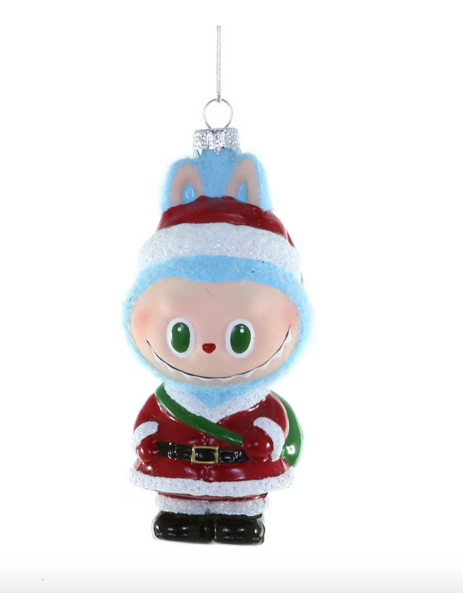 Santa Labubu Glass Ornament