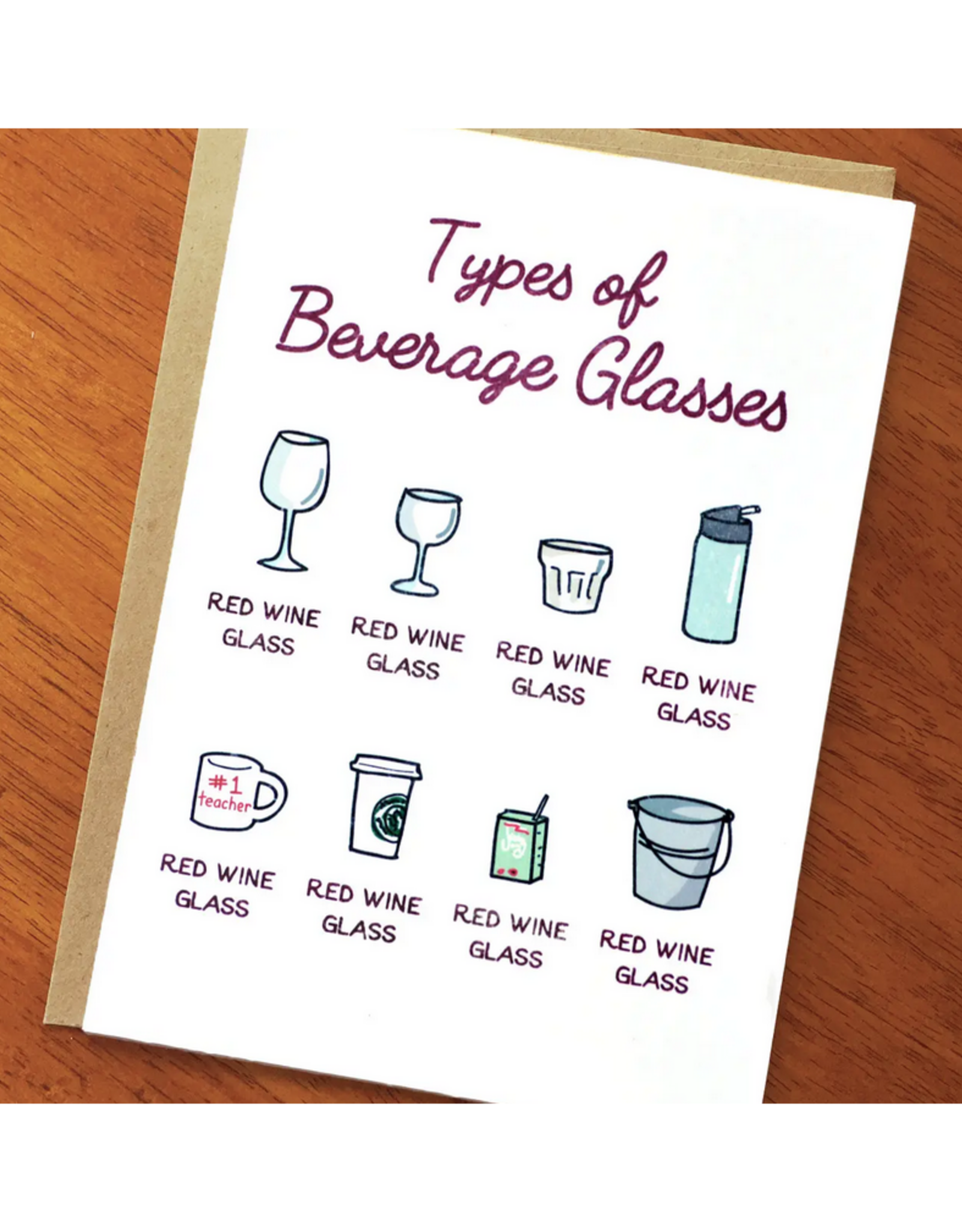 Types of Beverage Glasses Greeting Card