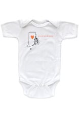 Love from Lil' Rhody Onesie - (Coral Heart)