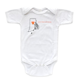 Love from Lil' Rhody Onesie - (Coral Heart)
