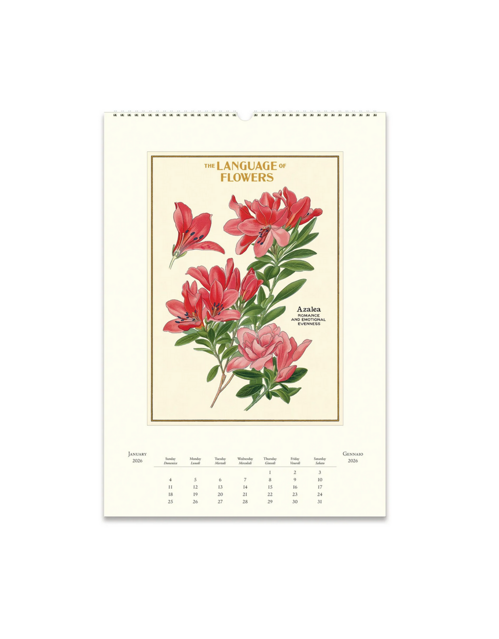 2026 Wall Calendar : Language of Flowers