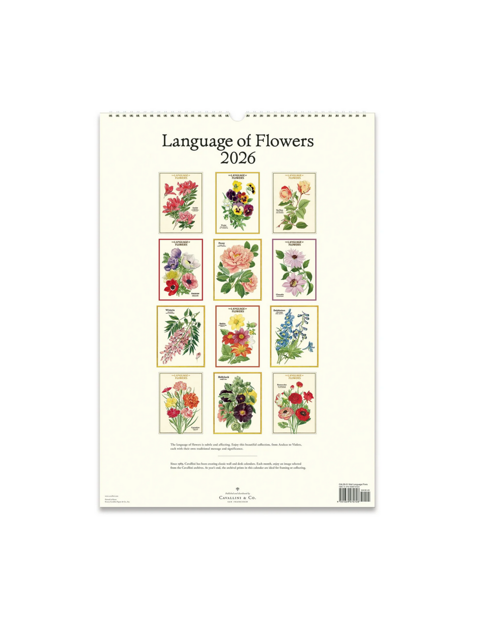 2026 Wall Calendar : Language of Flowers