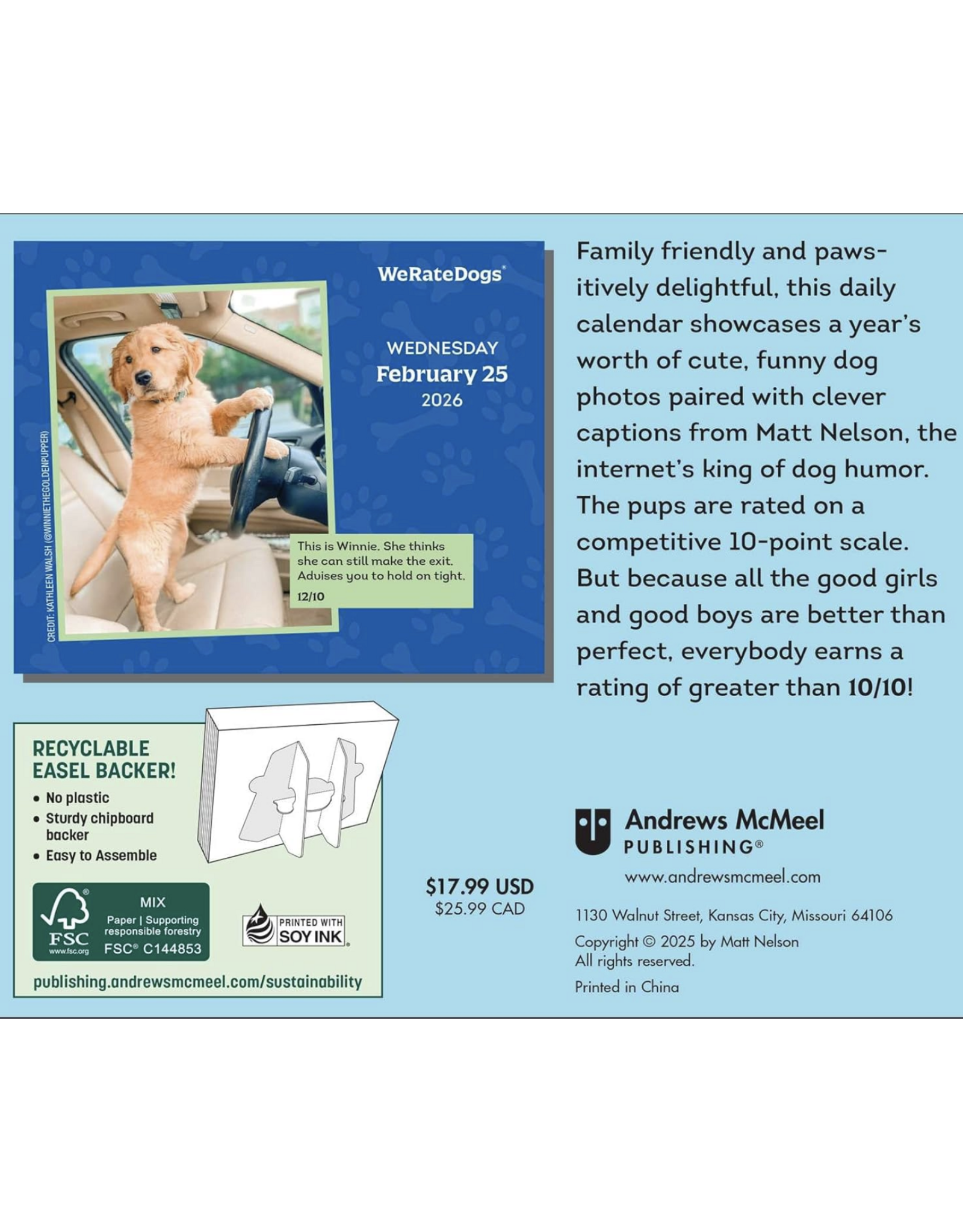 We Rate Dogs Day-To-Day Calendar 2026