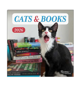 Cats & Books Wall Calendar 2026